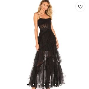 Corset Tulle Gown in Black BCBGMAXAZRIA